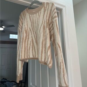 Tan and cream zebra sweater